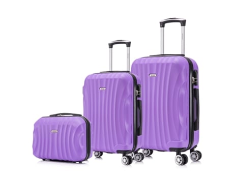 Juego de maletas ABS Rígida 3 pcs/Maleta Cabina 55cm/Maleta Mediana 68cm/Neceser 29cm RAYKONG