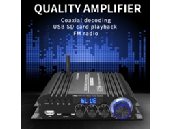 Amplificador Estéreo Hifi Bluetooth 5.0 De 4.1 Canales Con Control Remoto, Reproducción Múltiple, 100-240 V, Enchufe Europeo.