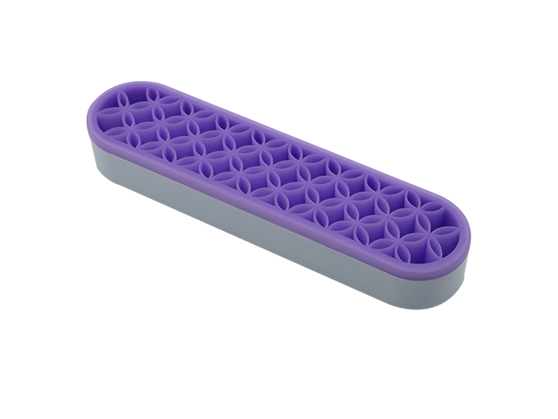 Organizador de pinceles de maquillaje oficina silicona morado (13x6x5cm) Kofihety