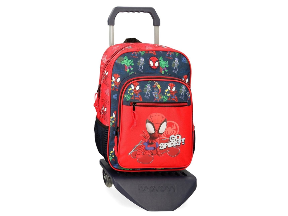 Mochila con Trolleys MARVEL Go Spidey (Poliéster  - Rojo - 30 x 38 x 12 cm)