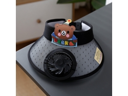 (oso Negro) Sombrero Con Ventilador De Energía Solar Para Viajes Al Aire Libre Y Ciclismo, Parasol Y Protección Solar.
