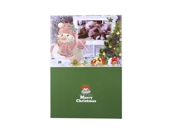 Tarjeta De Felicitación Navideña Diy Con Piedras Strass Pintura Muñeco De Nieve Arte Y Manualidad 06