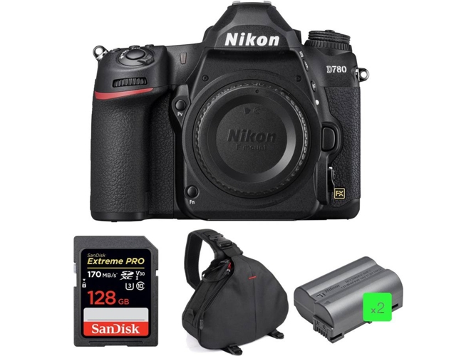 Kit Cámara Mirrorless NIKON Nikon D780 + SanDisk 128GB + 2 Nikon EN-EL15b + Bolsa
