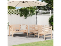 Conjunto de salón de jardín de 2 piezas de madera maciza de pino Dkd Home Decor