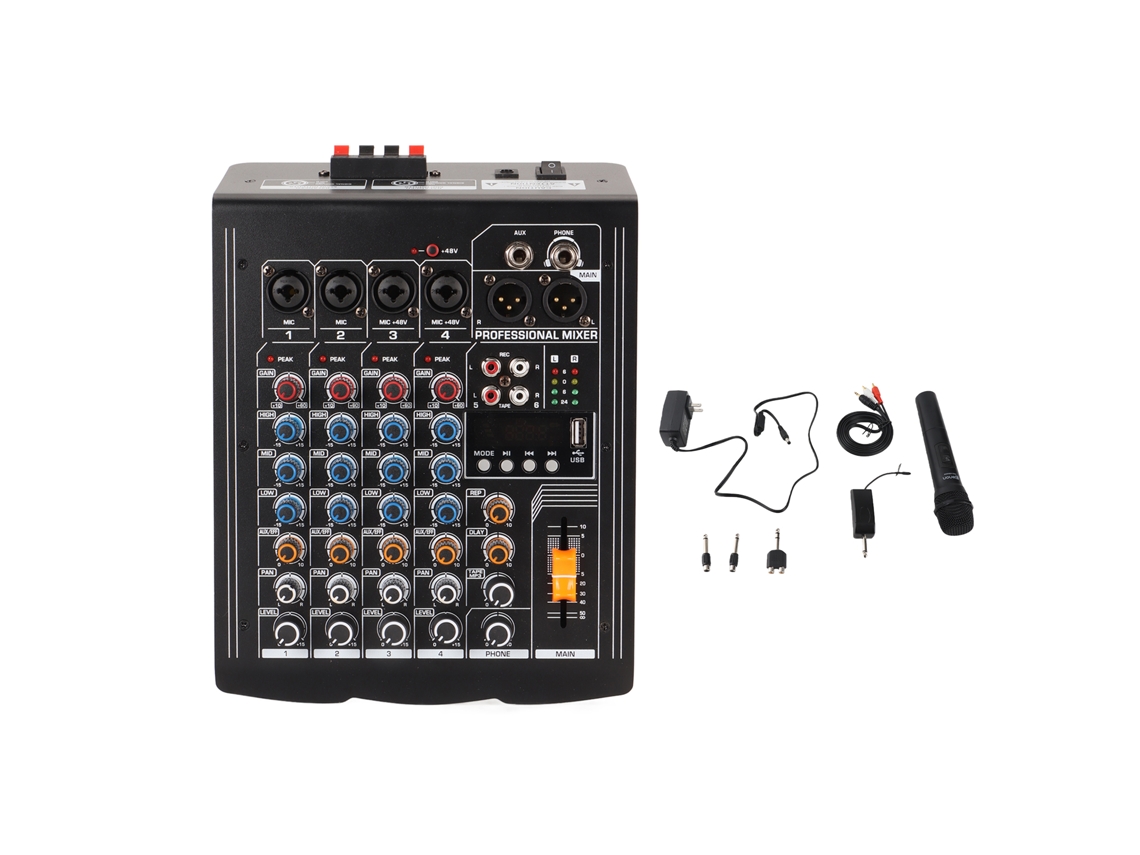 Mesa De Mezclas Profesional De 4 Canales Con Efectos De Grabación Y Mezcla En Vivo Usb