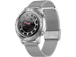Reloj inteligente redondo para hombre, resistente al agua IP68, con podómetro y monitor de ritmo cardíaco, compatible con iOS y Android Yizhood (plateado)
