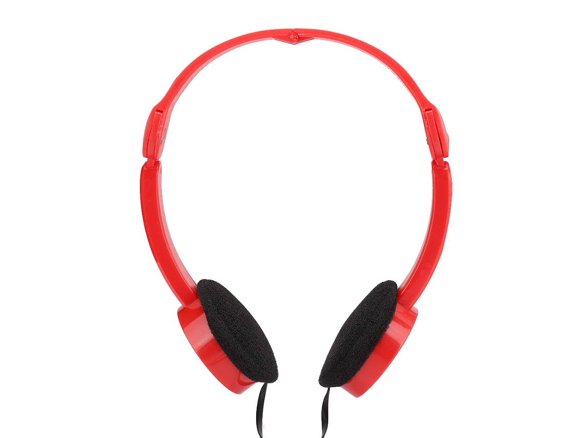 Auriculares infantiles plegables Junli con micrófono - Rojo