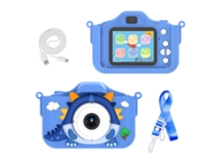Cámara infantil Digitallab Dinosaur de 48 MP con doble cámara y grabación de vídeo HD de 1080p, color azul