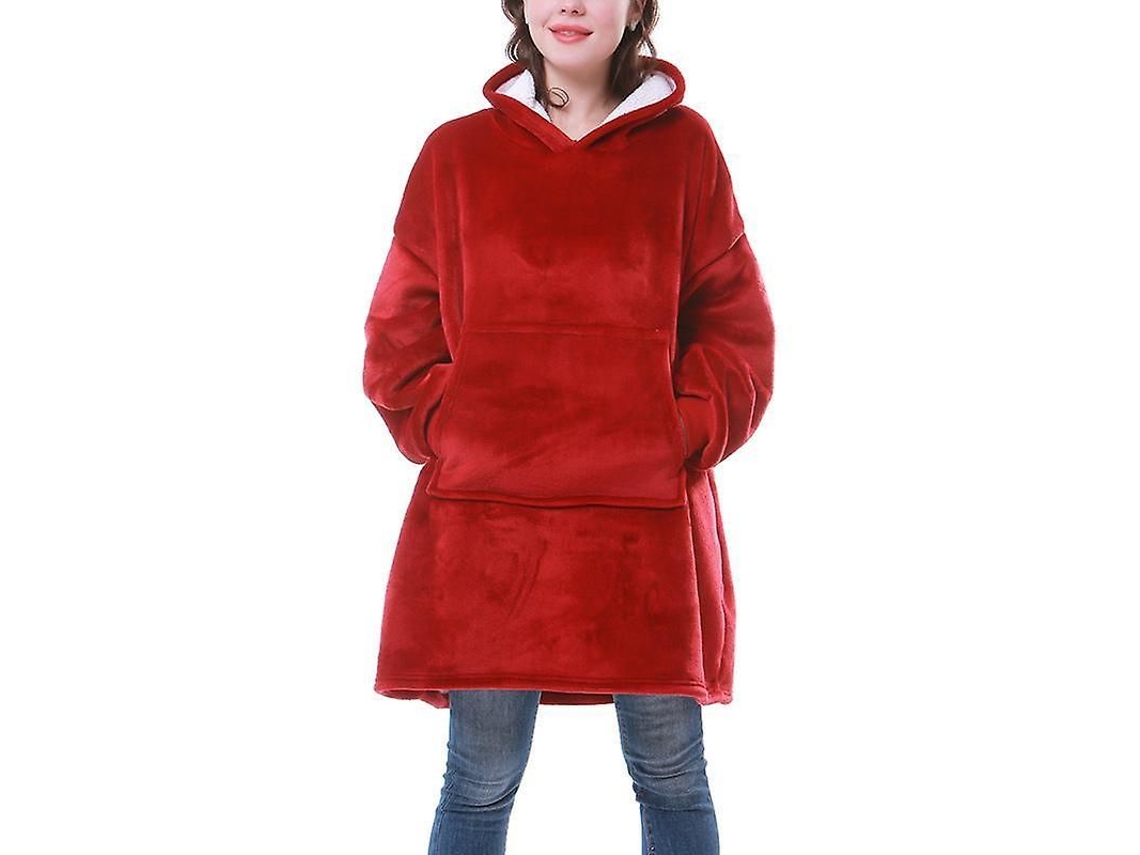 2026-sudadera Con Capucha Manta Suave Y Cálida Para Invierno Poliéster Fleece Reversible Talla Única