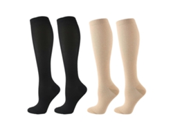 Meias De Compressão 2 Pares Unisex Altas Coxas 20-25 Mmhg Varizes Circulação Esporte Trabalho Viagens Tamanho S/m