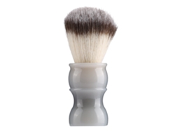 Pincel De Afeitado Manual Profesional Para Barba Con Pelo Denso De Nylon Para Hombre Bigote Gris Blanco
