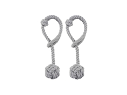 Rebe-ataduras De Cortina Tejidas A Mano De Algodón Gris Decorativas Para Hogar 2 Piezas