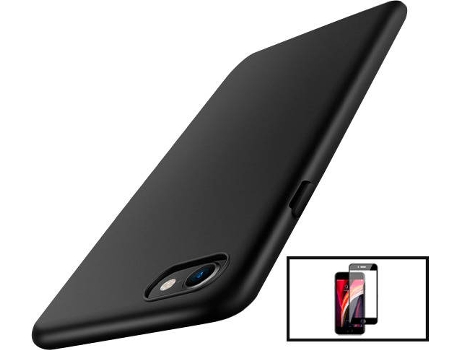 Kit Carcasa SlimShield + Protector de Pantalla 5D Full Cover iPhone SE 2022 PHONECARE Negro