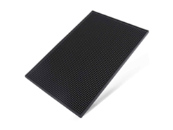 Tapete antigoteo impermeable para tazas, jarros o vasos, para cocina o bar (negro, modelo pequeño)