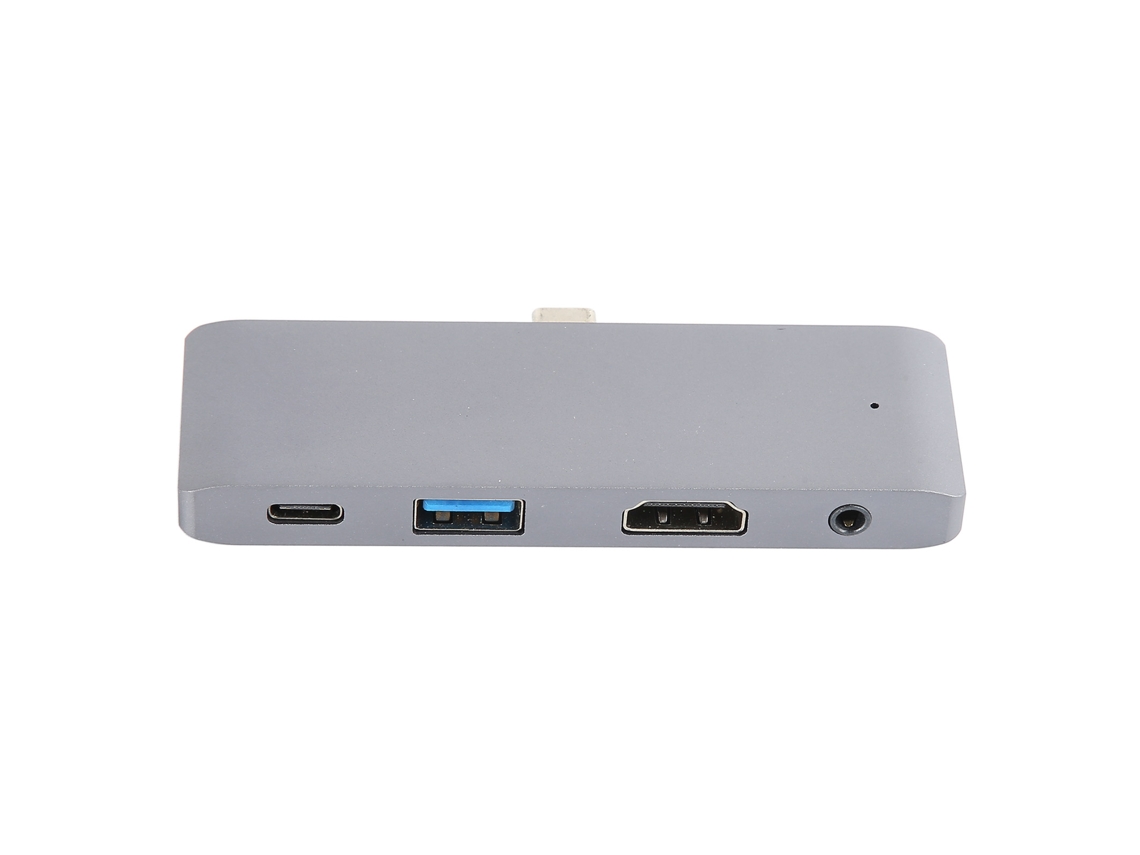 Hub Usb-c De Aluminio 4 En 1 Con Usb 3.0, Hdmi, Aux Y Conector De 3,5 Mm Para Os X Tablet Pro S9 Mate20