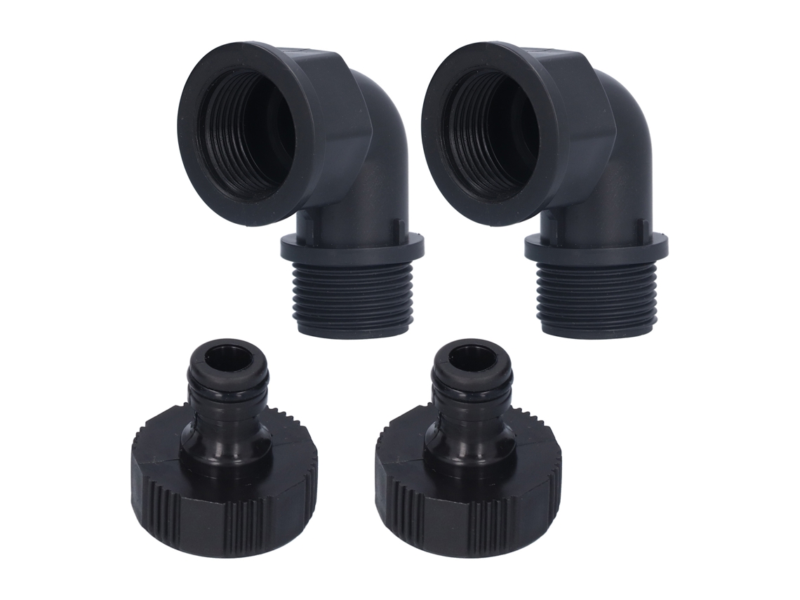 Conector De Codo Adaptable Con Conector De Boquilla Para Manguera De Jardín, Rosca Hembra Y Macho G1, Juego De 2 Unidades.
