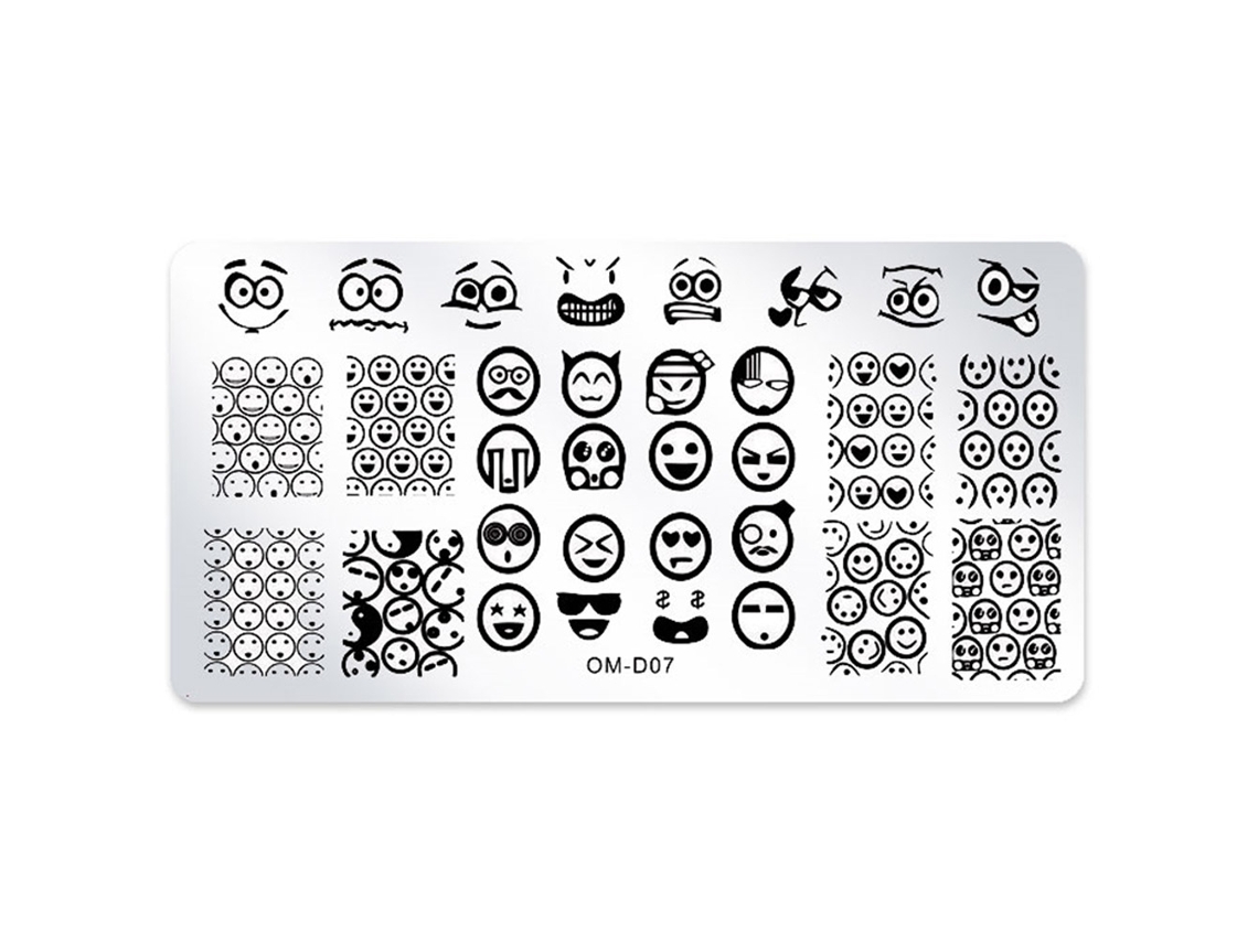 Placa Rectangular Para Estampar Clavos Con Diseños Geométricos De Plantas Om-d07