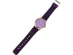 Reloj Pulsera Cuarzo Mujer Correa Silicona Morada Elegante Ajustable Ideal Tiempo Libre Diario Usar