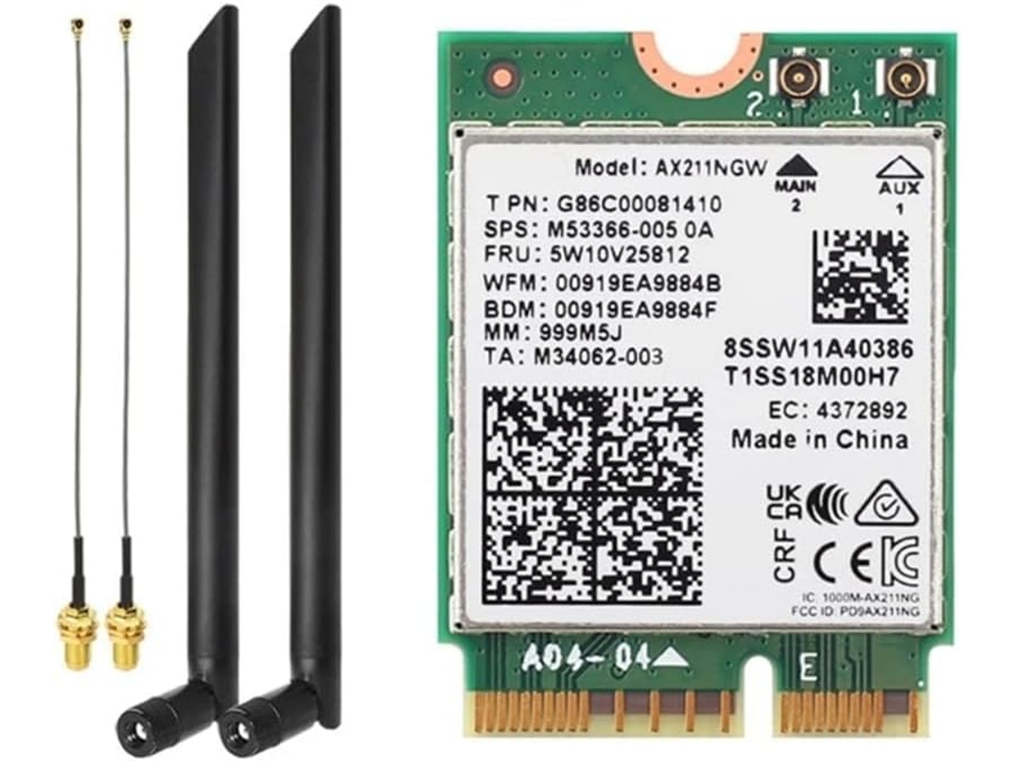 Tarjeta De Red Inalámbrica Ax211ngw Wifi 6e Tri-banda 2.4g/5g/6ghz Bluetooth 5.3 Ax211 M.2 Cnvio