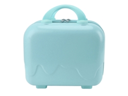 Bolso De Viaje Rígido De Gran Capacidad De 14 Pulgadas, Azul, Portátil, Abs Duradero.