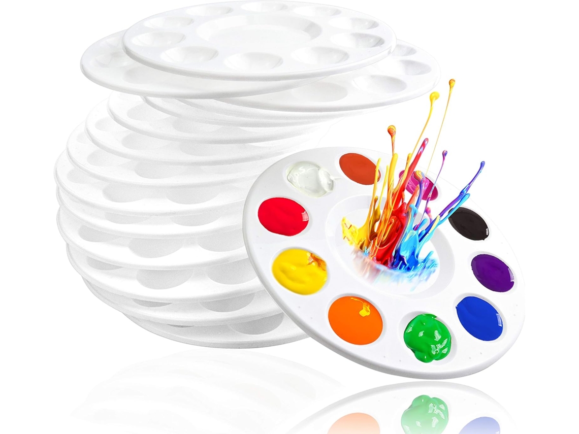 Paletas de pintura de plástico 15 unidades con compartimentos