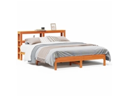 Maison Exclusive - Cama Sin Colchón Madera Maciza De Pino Marrón Cera 140x200 Cm