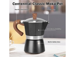 Cafetera italiana de aluminio de una sola válvula de 300 ml, color negro mate