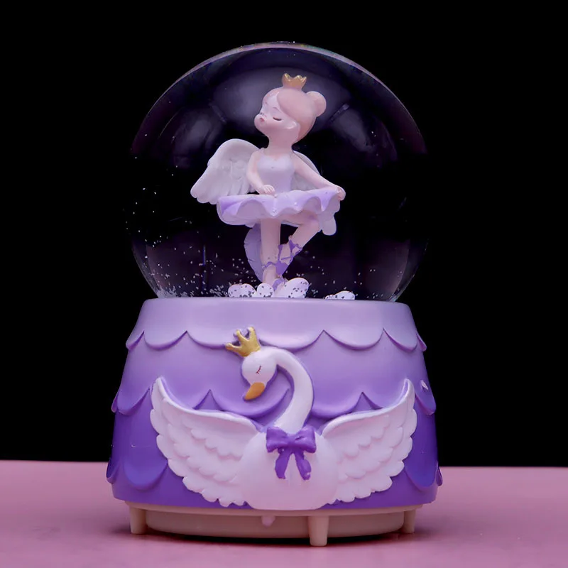 Caja de música con bola de cristal y bailarina, regalo de San Valentín MDUG (estilo 1)