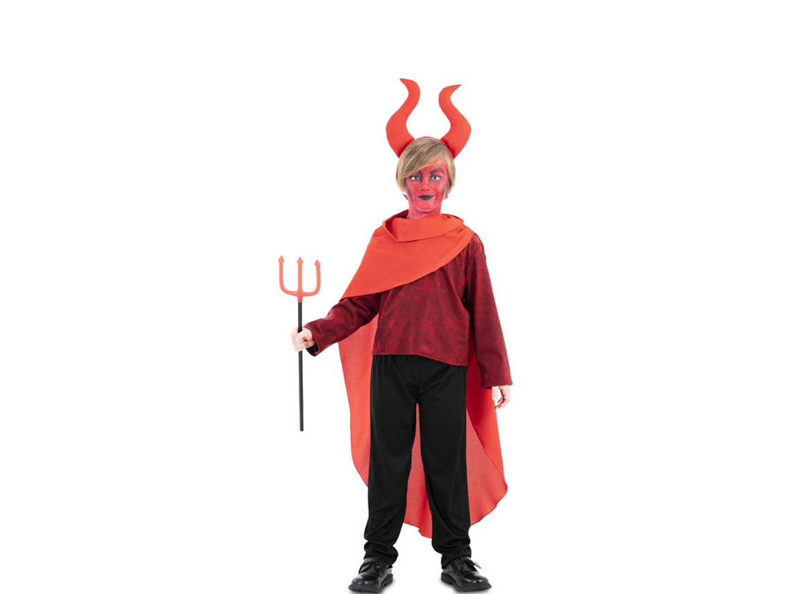 Disfraz de Niño EUROCARNAVALES Demonio De Chifres Rojos  (5 - 6 años)