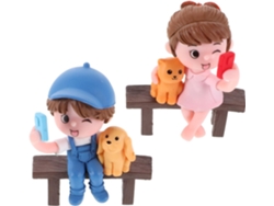 Figuritas Pareja Sentadas Pvc Decoración Micropaisajes Diseño Compacto Romántico Regalo Valentín Proyectos