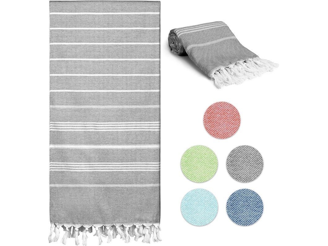 2026-35260-toalla De Playa Ant Arena Ultra Absorbente Y Secado Rápido Grande De Algodón Gris Para Deportes Y Viajes