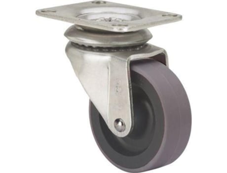 Rueda giratora placa 10zr60cp-pgia poliamix-goma gris eje liso ALEX