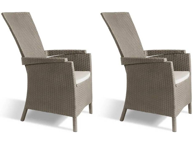 Conjunto 2 Silla Jardin KETER Marrón Plástico