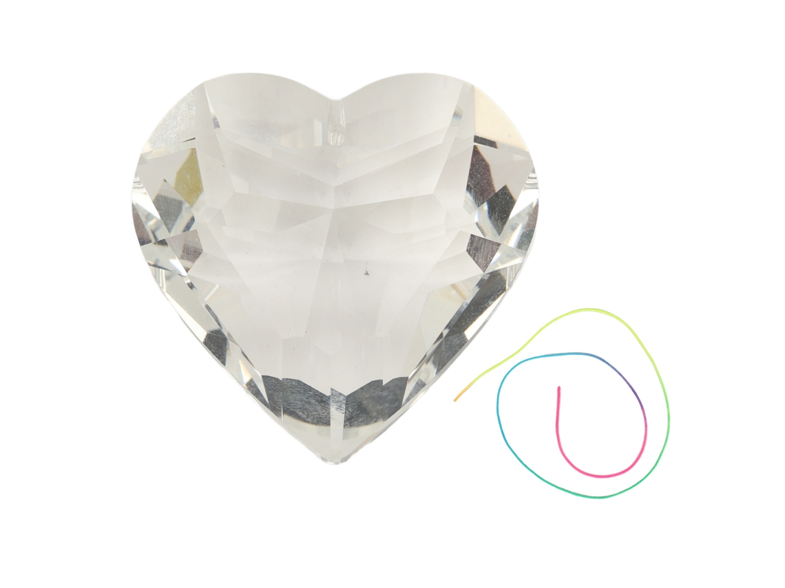 Collar de Cristal Corazón Prisma, Espejo de Sol Corazón, Adornos Corazón Prisma para Colgar