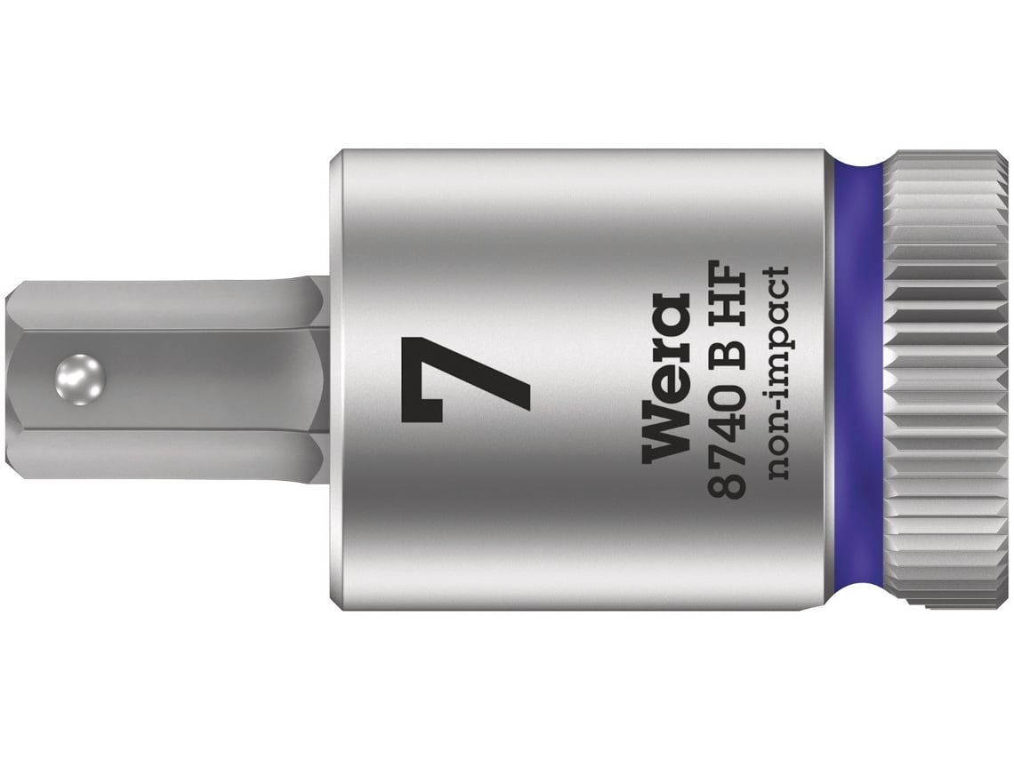 Vaso de punta Zyklop con función de retención 3/8" 8740 B HF Hex-Plus 7,0 x 38,5 mm WERA 05003037001