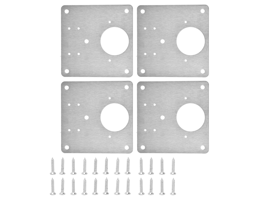 4 juegos de placas de acero inoxidable para reparación de puertas de armarios