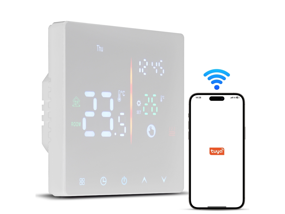 Termostato Inteligente Programable Wifi Con Pantalla Táctil Para Calefacción Por Agua Y Electricidad.
