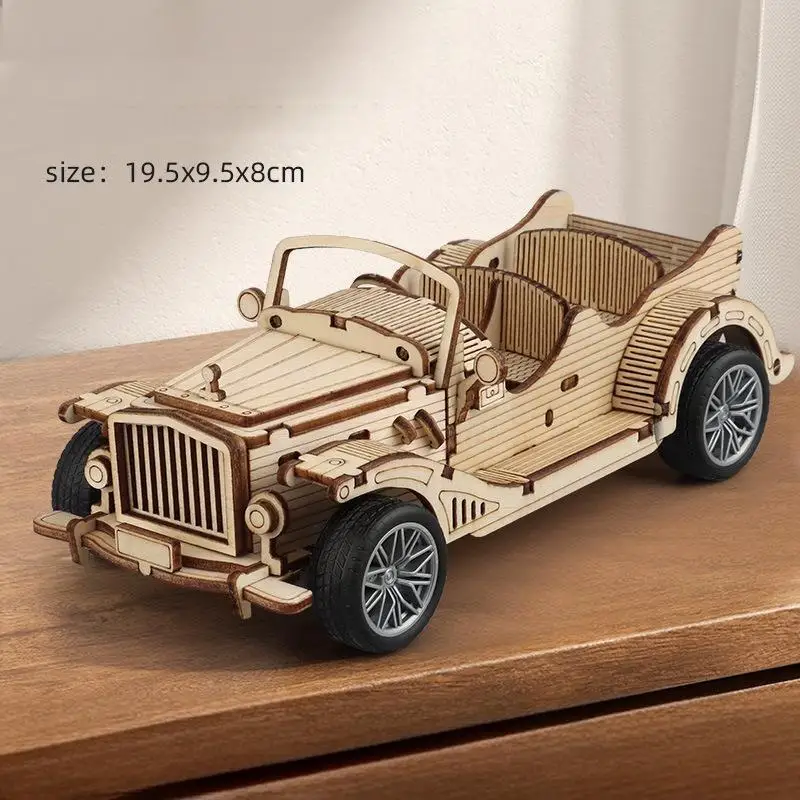 (estilo 1) Modelo De Coche De Madera 3d, Kit De Montaje Mecánico Para Armar Uno Mismo.