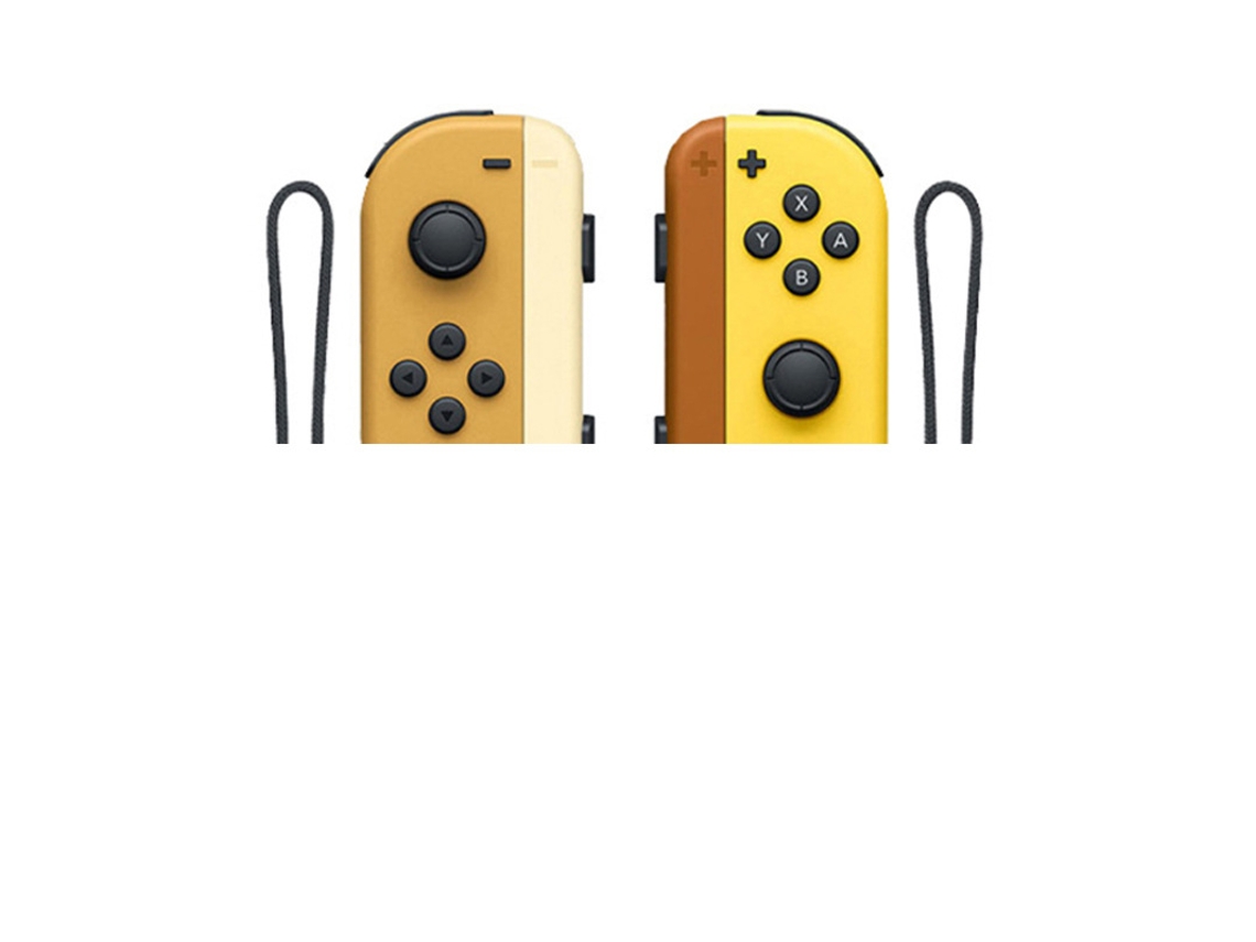 Mando Switch, mandos izquierdo y derecho, clásico Bluetooth marrón y amarillo YUNZII (compatible con Ring Fit Adventure)