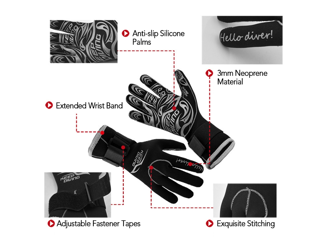 Guantes De Neopreno De 3 Mm Para Buceo, Para Hombre Y Mujer. Ideales Para Snorkel, Surf, Kayak Y Buceo. Antideslizantes.