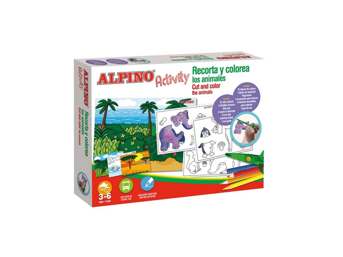 Set de Actividades Animales Recortables y Coloreados Alpino Ac000004