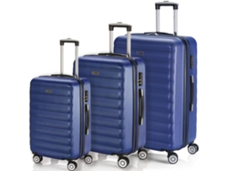 Conjunto de 3 Maletas de Viaje ITACA Extensible Azul (35/70/100 L)