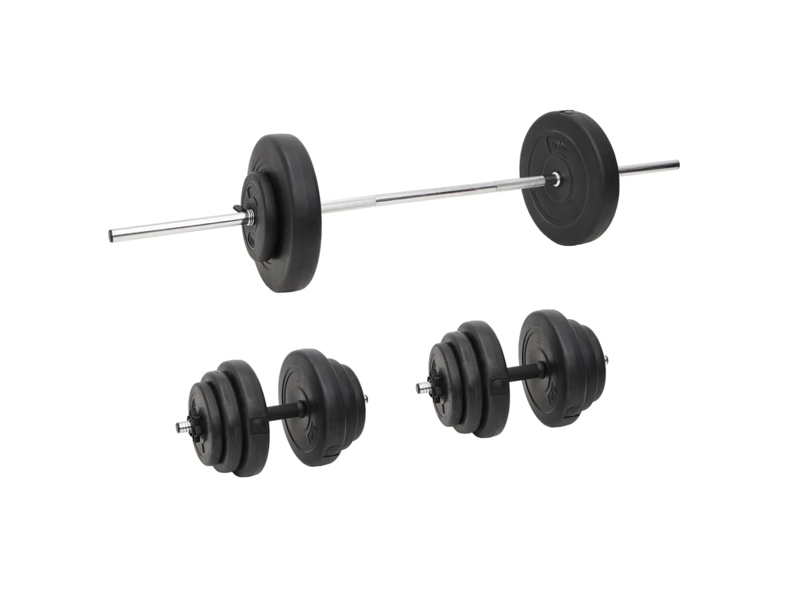 Barra De Musculación Con Discos VIDAXL Acero