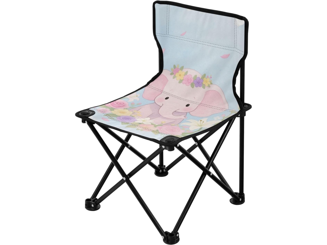 Silla de camping Alipis fabricada en nailon, tela, acero y PE; plegable, ligera y duradera para acampar.