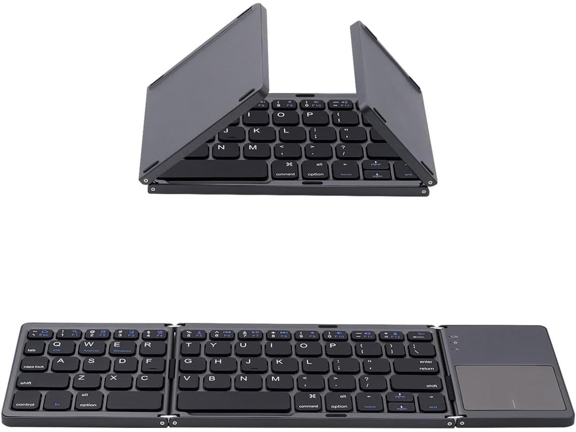 Teclado Plegable, Bluetooth 5.0 Con Panel Táctil, Teclado Inalámbrico Portátil Para Tablet/teléfono Móvil/pc/ios/android/macos/windows