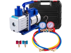 Bomba de vacío de 4,8 CFM y 1/3 HP con manómetro y kit de enfriamiento