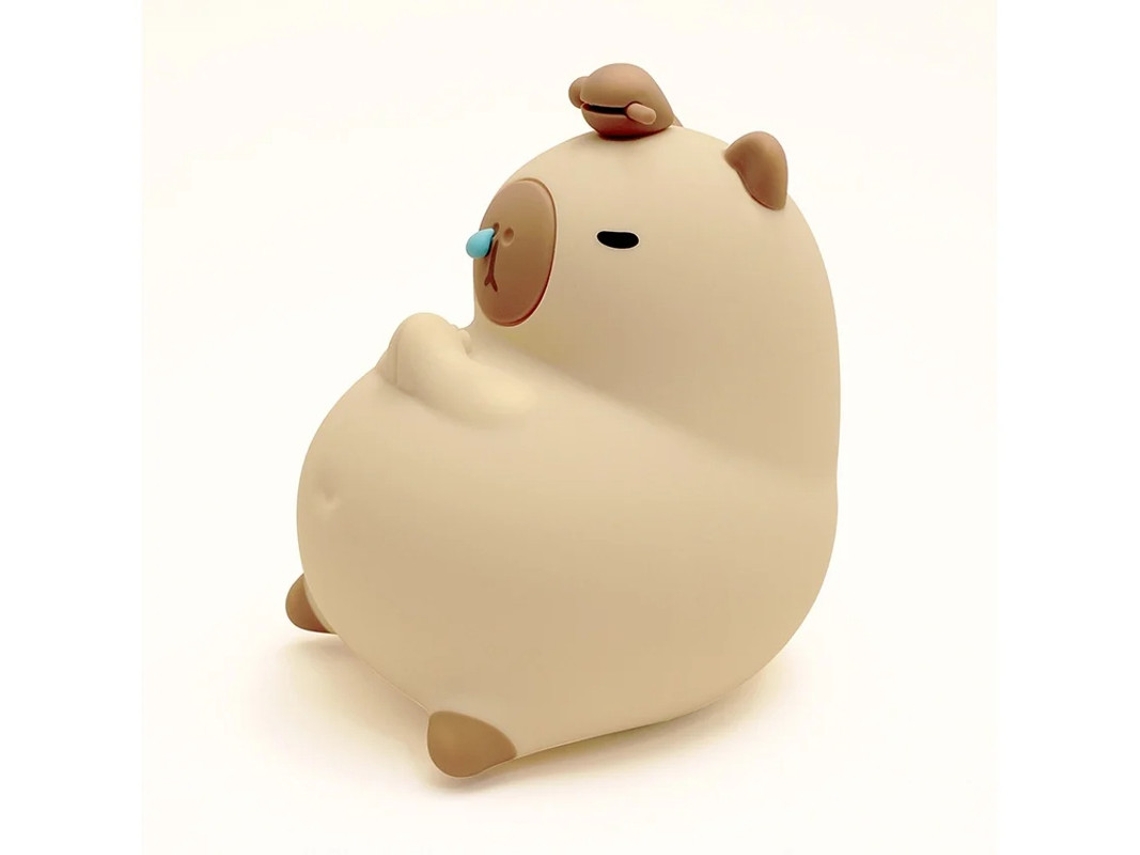 Lámpara de noche de capibara de silicona suave para niños, recargable por USB, 7 colores, regulable, de Bestvite.