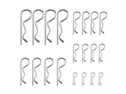 Kit De 20 Clips R Y Pasadores De Retención Zinc Plated M1.2-m3.5 Para Equipos Agrícolas Y Vehículos