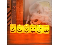 velas LED naranjas con forma de calabaza para decoración de Halloween, para fiestas ZYBLSSBB