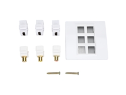 Placa De Montaje En Pared De 86 Mm Con 3 Puertos De Interfaz Multimedia Hd, 3 Puertos Rca, 4k 1080p 60hz